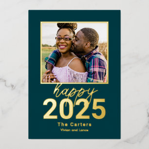Furchtlose Jahr Foil Happy New Year Foto Card Folien Feiertagskarte