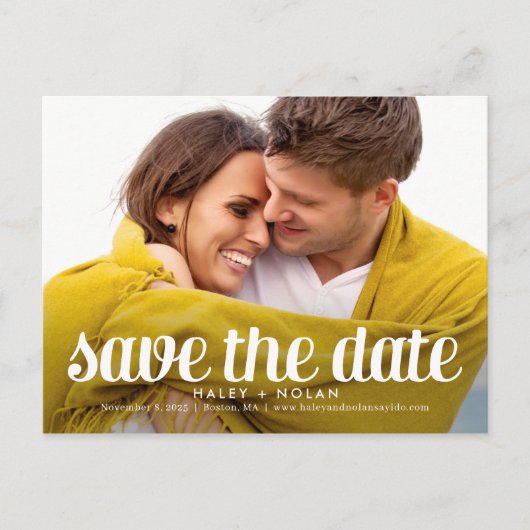Furchtlose Liebe Save the Date Postkarte (Vorderseite)