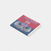 Furchtloser 82. Im Flugzeug Geschäftsbereich Post-it Klebezettel (angewinkelt)