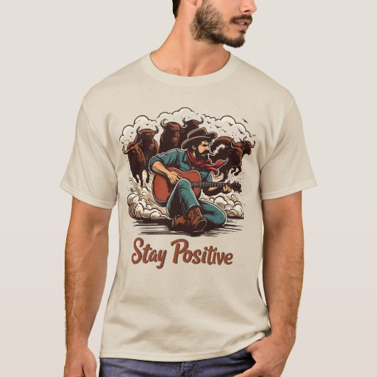 Furchtloser Cowboy: Retro Western Comic Kunst T-Shirt (Vorderseite)