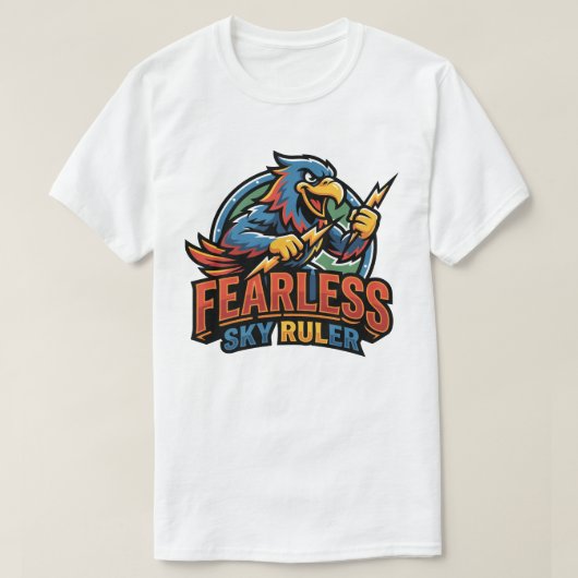 Furchtloser Fallschirmspringer mit farbenfrohem Fa T-Shirt (Design vorne)