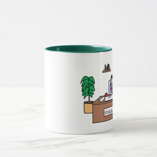 Furchtloser Führer - personalisierte Cartoon-Tasse Tasse (Zentrum)