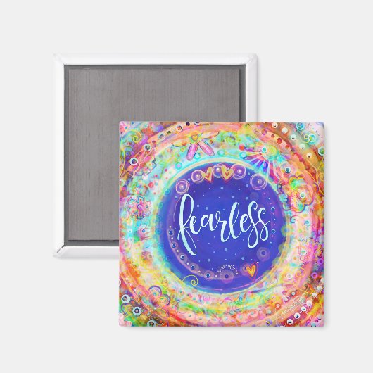 Furchtloser Hübscher Spaß Blumen Moderne Inspirivi Magnet (Vorderseite/Rückseite)