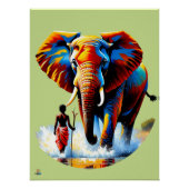 Furchtloser Junge trifft Elefantenbullen Poster (Vorderseite)