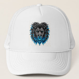Furchtloser Löwe Trucker Hut Kühner Blau König d Truckerkappe