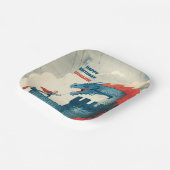 Furchtloser Ritter und Drache Pappteller (Gewinkelt)