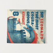 Furchtloser Ritter und Drache Wandteppich (Vorderseite (Horizontal))