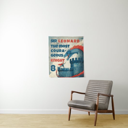 Furchtloser Ritter und Drache Wandteppich (Beispiel)