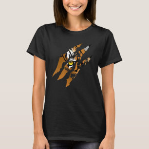Furchtloser Tiger Katzenauge Kralle Silhouette Tig T-Shirt