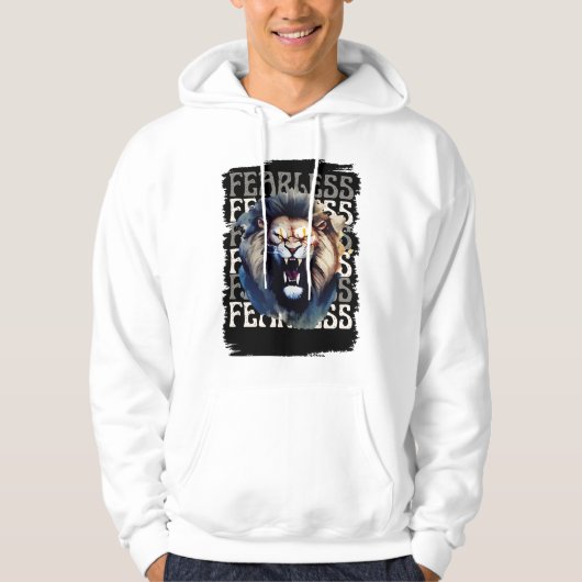 Furchtloses Brüllen – Kühner Löwe Hoodie (Vorderseite)