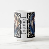 Furchtloses Brüllen – Kühner Löwe  Kaffeetasse (Mittel)