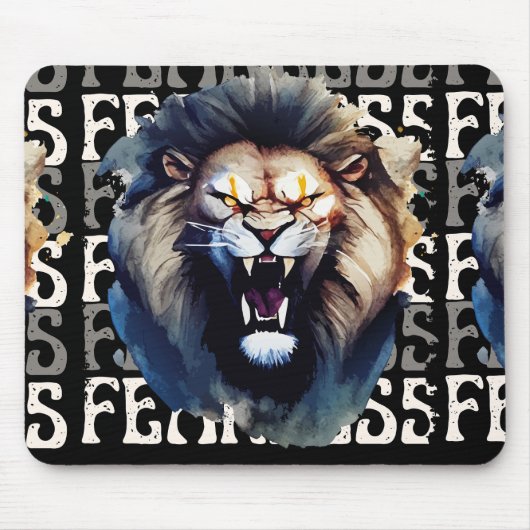 Furchtloses Brüllen – Kühner Löwe Mousepad (Vorne)