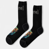 Furchtloses Brüllen – Kühner Löwe Socken (Linkes Detail)