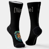 Furchtloses Brüllen – Kühner Löwe Socken (Gewinkelt)