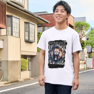 Furchtloses Brüllen – Kühnes Löwen-Grafikdesign T-Shirt