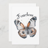 Furchtloses Butterfly-Aquarellbild, Angst Dankeskarte (Vorne/Hinten)