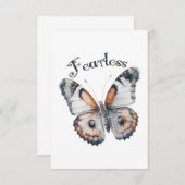 Furchtloses Butterfly-Aquarellbild, Angst Dankeskarte (Vorne/Hinten)