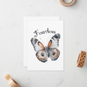 Furchtloses Butterfly-Aquarellbild, Angst Mitteilungskarte (Vorderseite/Rückseite Beispiel)