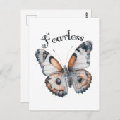 Furchtloses Butterfly-Aquarellbild, Angst Postkarte (Vorne/Hinten)