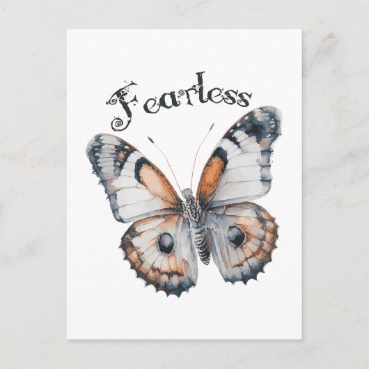 Furchtloses Butterfly-Aquarellbild, Angst Postkarte (Vorderseite)