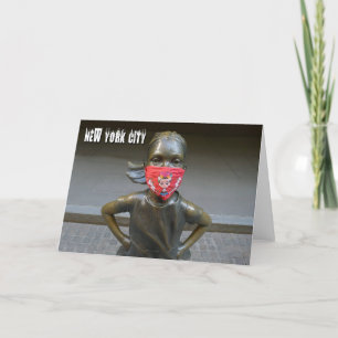 Furchtloses Mädchen mit bestickter Maske, NYC - H- Karte