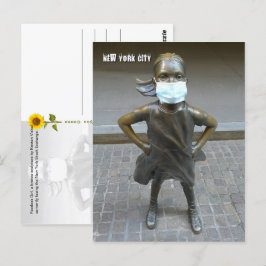 Furchtloses Mädchen mit Gesichtsmaske- V Postkarte