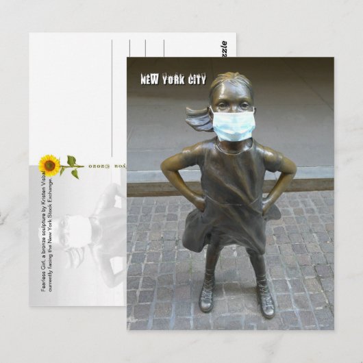 Furchtloses Mädchen mit Gesichtsmaske- V Postkarte (Vorne/Hinten)