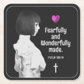 Furchtvoll und wunderbar Made Niedlich Girl Christ Rechteckiger Pappuntersetzer (Vorderseite)