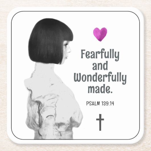 Furchtvoll und wunderbar Made Niedlich Girl Christ Rechteckiger Pappuntersetzer (Vorderseite)