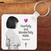 Furchtvoll und wunderbar Made Niedlich Girl Christ Schlüsselanhänger (Rückseite)