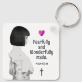 Furchtvoll und wunderbar Made Niedlich Girl Christ Schlüsselanhänger (Rückseite)