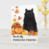 Furever Friend Niedliches Halloween mit Black Cat Karte (Gelbe Blume)