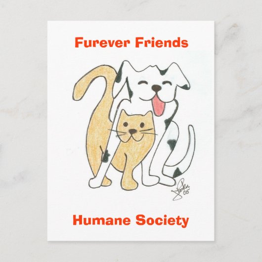 Furever Friends Humane Society Postcard Postkarte (Vorderseite)