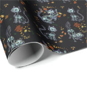 Furever Friends Spooky Ghost Cats Wrapping Paper Geschenkpapier (Rolleneckpunkt)