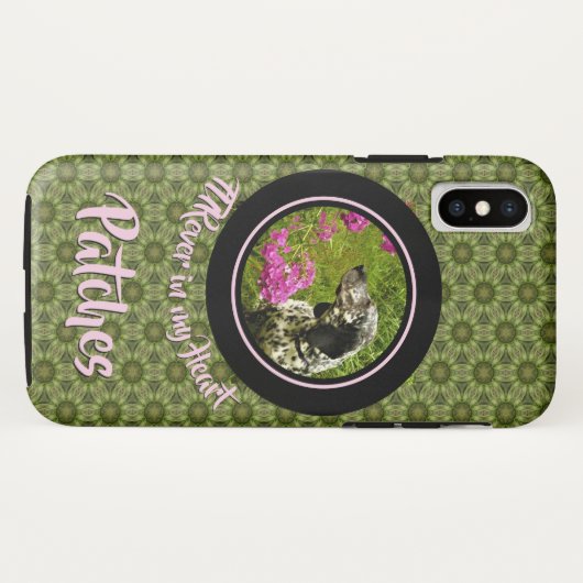 FURever in my Heart Green Pattern Pet Template Case-Mate iPhone Hülle (Rückseite (Horizontal))