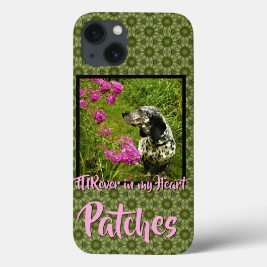 FURever in my Heart Green Pattern Pet Template Case-Mate iPhone Hülle (Rückseite)