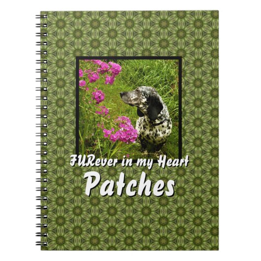 FURever in my Heart Green Pattern Pet Template Notizblock (Vorderseite)