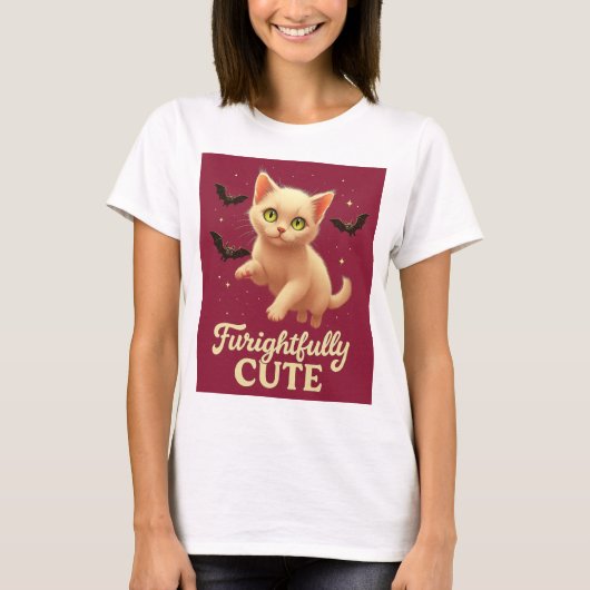 Furightfully Cute – Halloween Cat T-Shirt (Vorderseite)