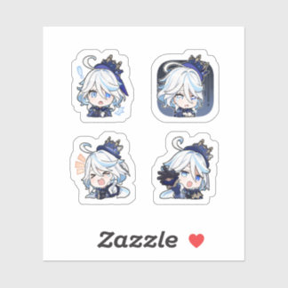 Furina Genshin Impact 4er Stickerbogen Aufkleber