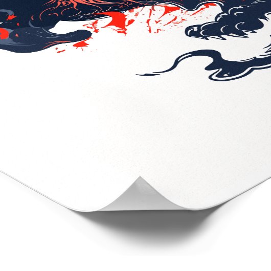 Furious Dragon Head Poster (Ecke)