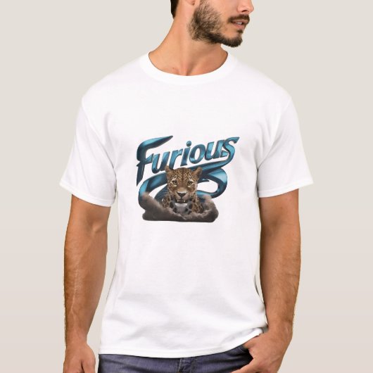 Furious Leopard: Kühnes und kraftvolles Design T-Shirt (Vorderseite)