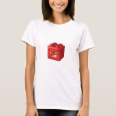 Furious Red Toy Building Brick Character with Grit T-Shirt (Vorderseite)