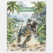 Furious T-Rex Blanket Personalisiert Individuelle Fleecedecke (Vorderseite)