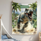 Furious T-Rex Blanket Personalisiert Individuelle Fleecedecke
