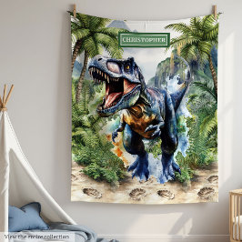 Furious T-Rex Dinosaur Blanket Personalisiert Cust Fleecedecke