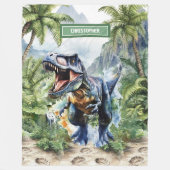 Furious T-Rex Dinosaur Blanket Personalisiert Cust Fleecedecke (Vorderseite)