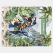 Furious T-Rex Dinosaur Blanket Personalisiert Cust Fleecedecke (Vorderseite (Horizontal))