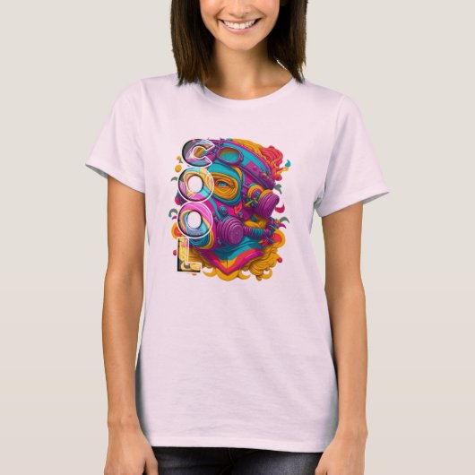 FURISTISCHE ABBILDUNG MIT GASMASK. T-Shirt (Vorderseite)