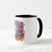 FURISTISCHE ABBILDUNG MIT GASMASK. TASSE (VorderseiteRechts)