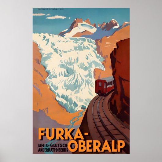 Furka Oberalp Schweiz Enger Bergpass Poster (Vorne)
